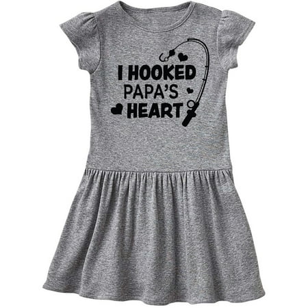 

Inktastic I Hooked Papa s Heart with Fishing Rod Gift Toddler Girl Dress