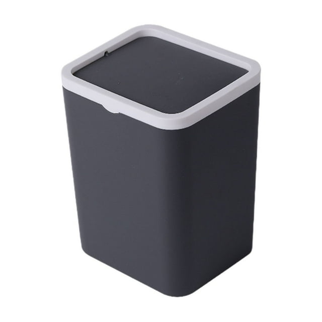 Bacs de Rangement avec Couvercles, Bac de Rangement en Plastique Carré Petit avec Couvercle Corbeille de Bureau Mini pour la Maison Table de Chevet le Couvercle Rabattable Bac à Ordures