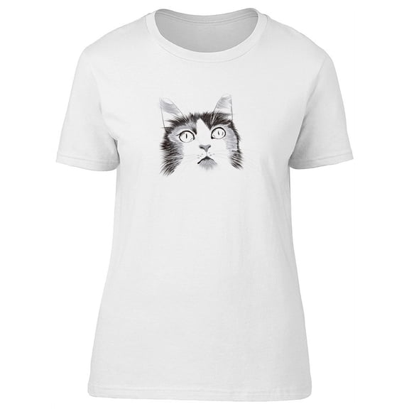 Beautiful Cat Sketch Cute Kitten T-Shirt Women -Image by Shutterstock, Female XX-Large