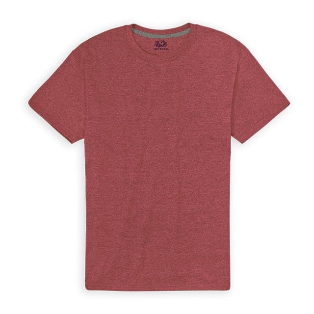 Playera Fruit Of The Loom para Hombre, Cuello Redondo Manga Corta Jaspe Rojo Talla CH