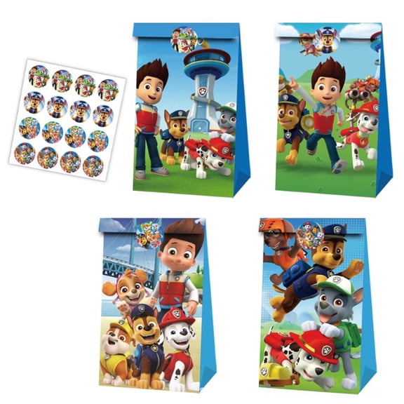 12 PCS Birthday Party Gift Bags Paw Patrol Gift Bags Dog Party Bags Favor Bags Dog Theme Goodie Bags