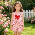 thumbnail image 2 of XINXIAOO Kids Summer Outfits for Girls 2 Piece Sleeveless T-Shirt Tops Elastic Waist Shorts Casual Daily Wear Girls Clothes Size 4-5 Years, 2 of 9