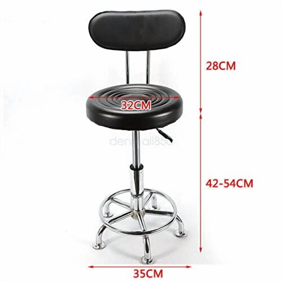 Hydraulic Garage Work Shop Chair, Adjustable Garage Stools for Workbench Shop Stool with Backrest Swivel Round Rolling Drafting Chair with Back Black