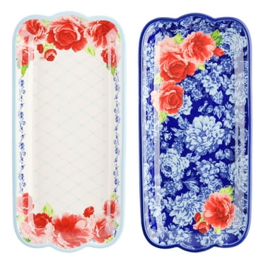 The Pioneer Woman Frontier Rose 14.17-Inch Serving Platters, 2-Pack