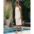 thumbnail image 3 of Karen Kane IVORY Women's Cotton Eyelet Midi Dress, US Large, 3 of 4