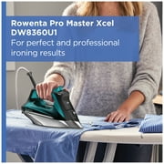 Rowenta Pro Master Iron for Clothes, Stainless Steel Soleplate, 400 Microsteam Holes, 1775 Watts, Black & Green DW8360