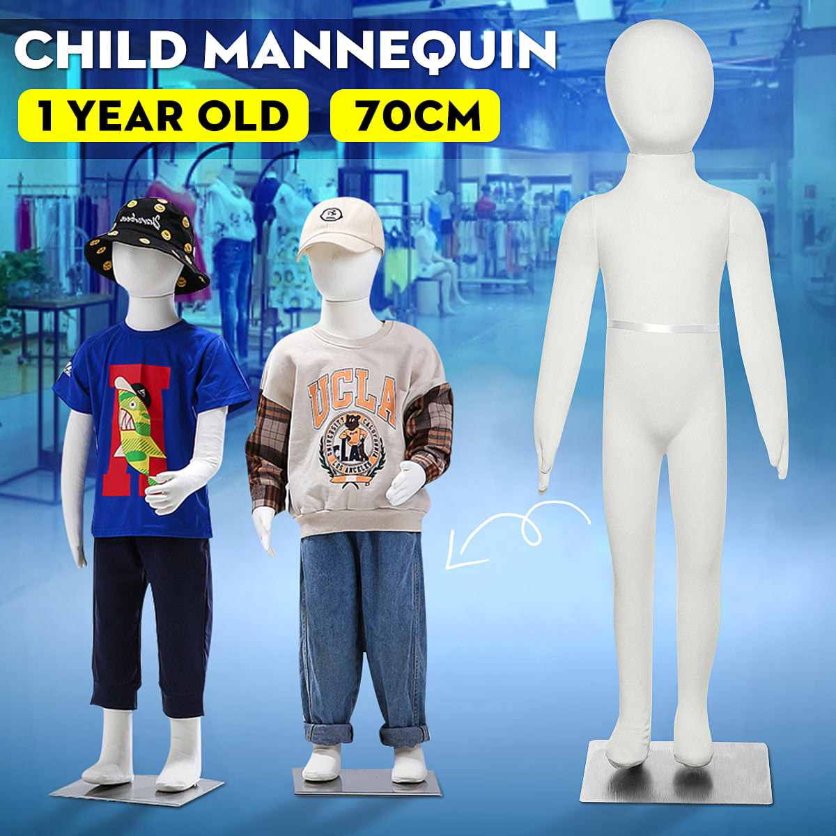 Flexible 7 Year Old Child’s Mannequin Boy Girl Unisex Form Retail Bendable 