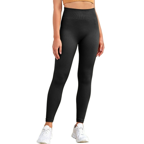 Women's Solid Pants Tummy Control Workout Leggings High Waist Athletic Yoga  Pants 