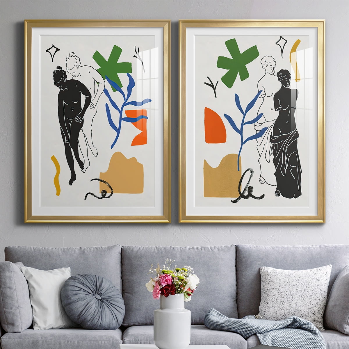 Wexford Home Starry Venus III Premium Framed Print, 22.5" x 30.5" - Ready to Hang, Gold (Set of 2)