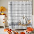 thumbnail image 4 of Shower Curtains for Bathroom-60"x72",White Pumpkin Fall Orange Maple Leaf Waterproof Bath Curtain Grommet Shower Curtain Set, 4 of 7