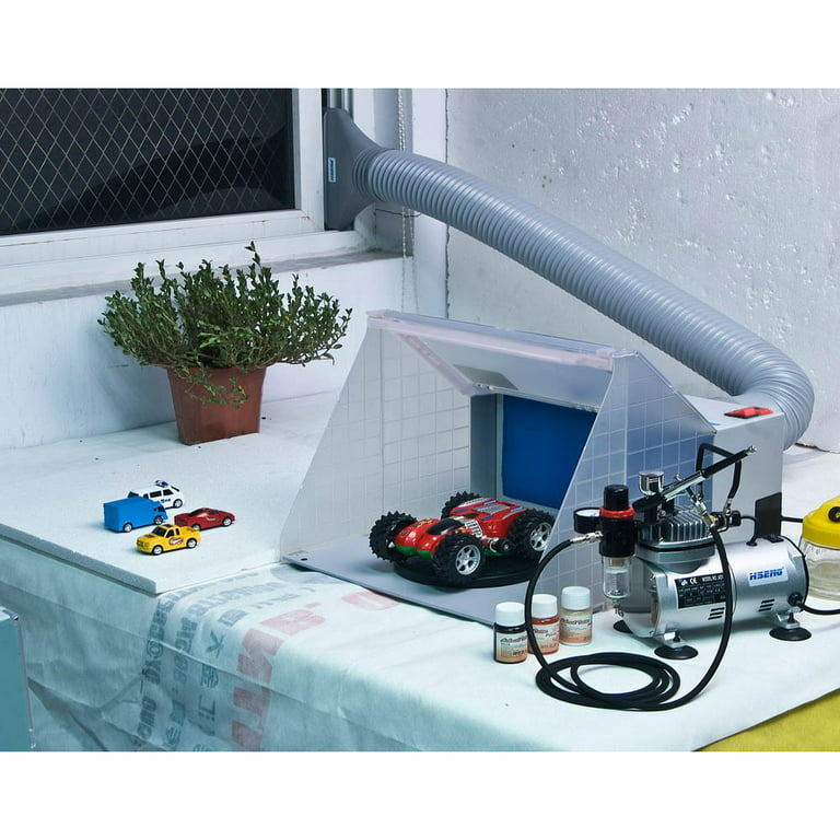 Mini Spray Booth Smart Airbrush Studio Paint Sprayer Air Exhaust Fan Mist  Filter
