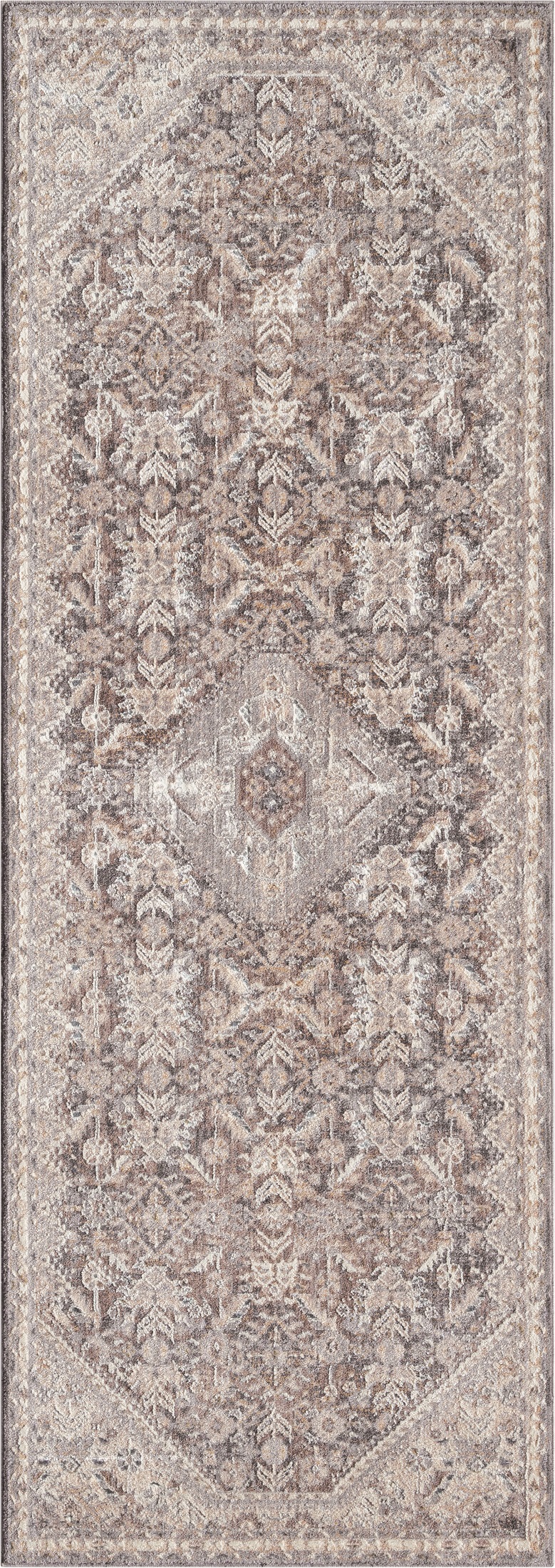United Weavers Utopia Eugene Oriental Border Runner Rug, Grey, 2'7" x 7'2"