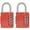 Side combination lock-Red, variant on 2PCS red code lock, used for waterproof padlock of 4-position outdoor lockers, suitable for schools, gymnasiums, sports venues, fences, tool boxes, gates, boxes, outdoor and buckle storage.