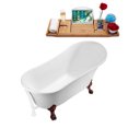 thumbnail image 4 of 67" Streamline N340ORB-WH Soaking Clawfoot Tub and Tray With External Drain, 4 of 7