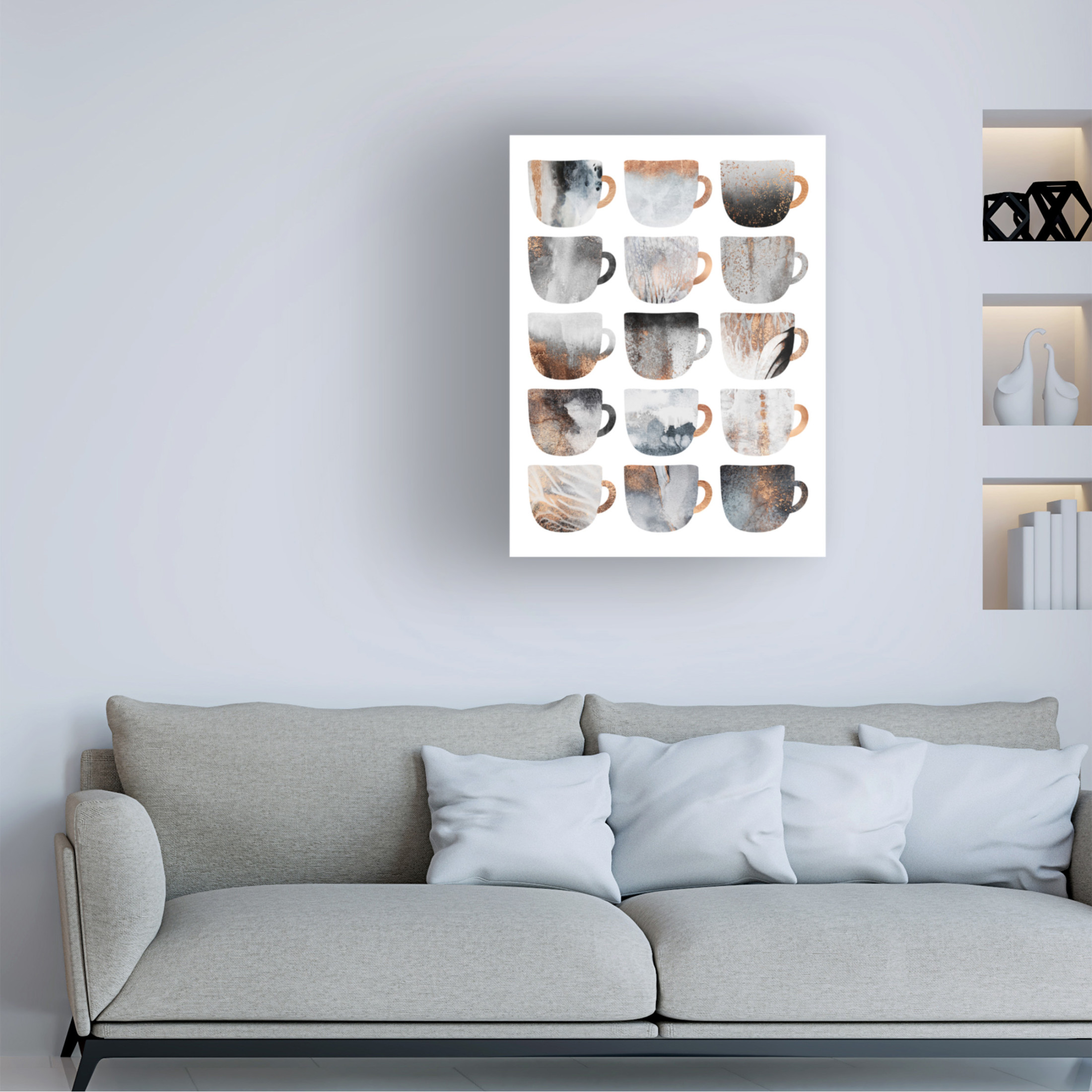 Trademark Fine Art Elisabeth Fredriksson Dreamy Coffee Cups Canvas Wall Art