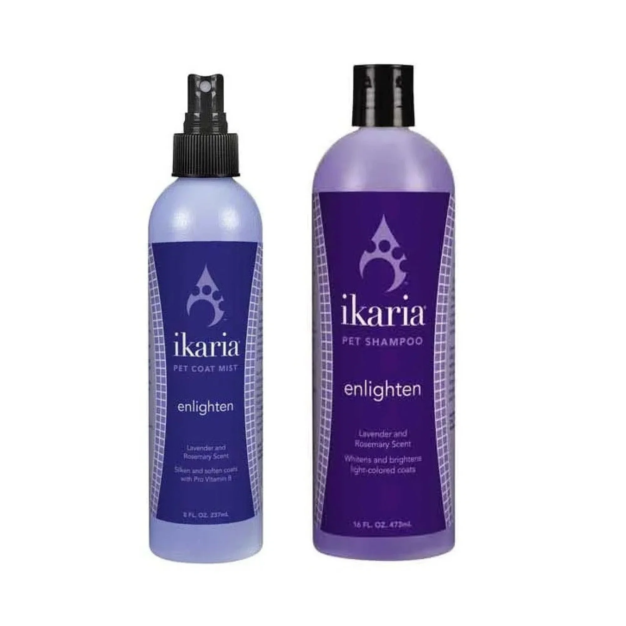 2 Pack Spa Inspired Dog Shampoo and Coat Mist Spray Grooming Pair Choose Scent (Purple Enlighten)