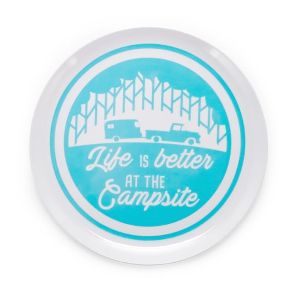 Camco 53227 Life Is Better at the Campsite, Large Plate - Blue Trailer Design