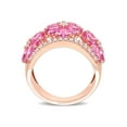 thumbnail image 4 of 5.24 Carat (Ctw) Lab-Created Pink and White Sapphire Flower Band Ring in Rose Plated Sterling Silver, 4 of 5