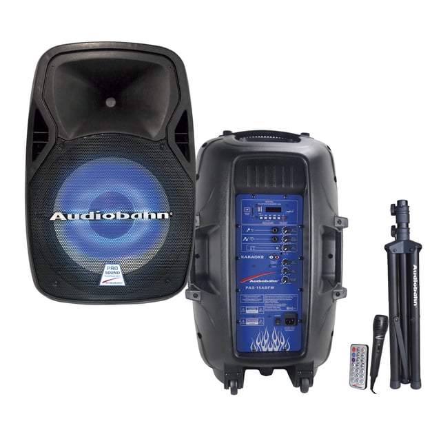 Bafle Audiobahn PAS-15ABFM 15' Amplificado 3500 W PMPO Control Remoto