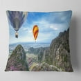 thumbnail image 2 of Designart Mountains and Balloon Landscape - Photography Throw Pillow - 16x16, 2 of 5