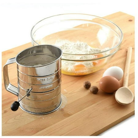 

Aijlhda Hot Sale Food Blender New Baking Tool Hand Operated Shaker Stainless Mesh Sieve Cup Flour