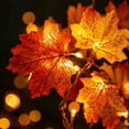 thumbnail image 6 of 69in Lighted Artificial Maple Leaf Garland, Fall Hanging, Flexible Fake Autumn Leaves Mantel Stair Railing Halloween Decor,Indoor Outdoor Fireplace Door Window Thanksgiving Farmhouse Harvest Supplies, 6 of 8