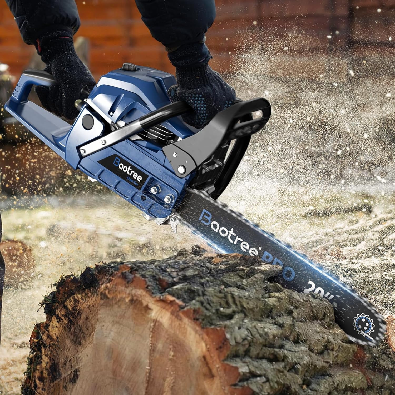 Datingday 62CC Gas Chainsaw, 20 Inch Professional Chainsaw with 2-Stroke Engine, Automatic Chain Brake & Anti-Vibration, Quick Start Technology for Tree Cutting, Logging, Firewood