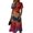 Vermilion, variant on Womens Halloween Dresses Bat Moon Short Sleeve Spooky Dresses Ghost Castle V Neck Horror Midi Dresses, 3XL