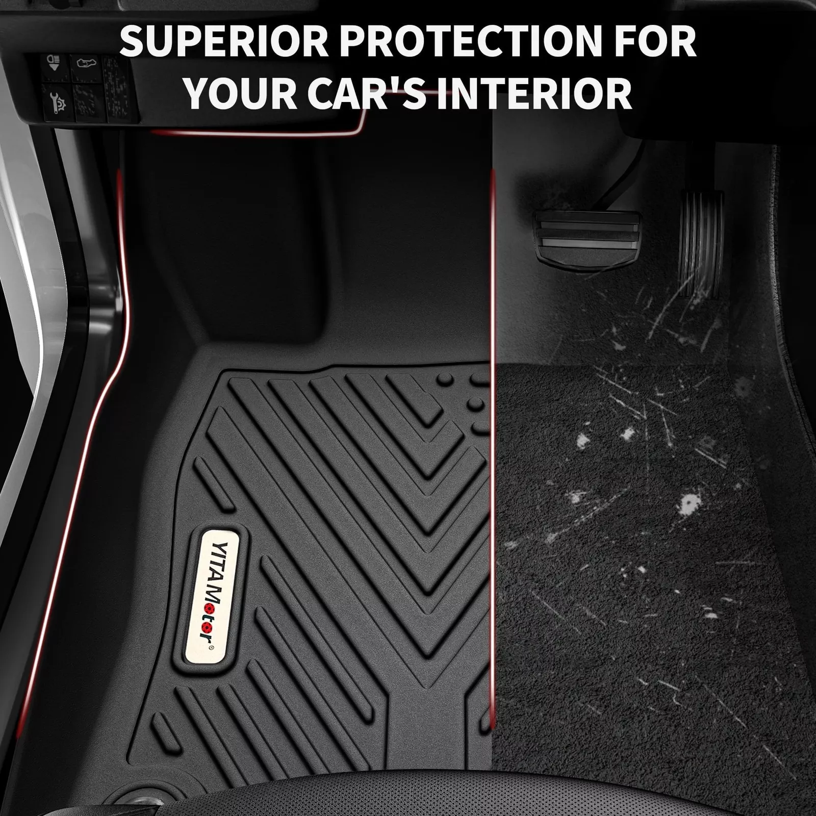 RVNI Floor Mats for 2025-2020 Toyota Corolla Front & 2nd 2 Row Seat & Cargo Liners All Weather TPE Corolla Floor Liners and Trunk Mat