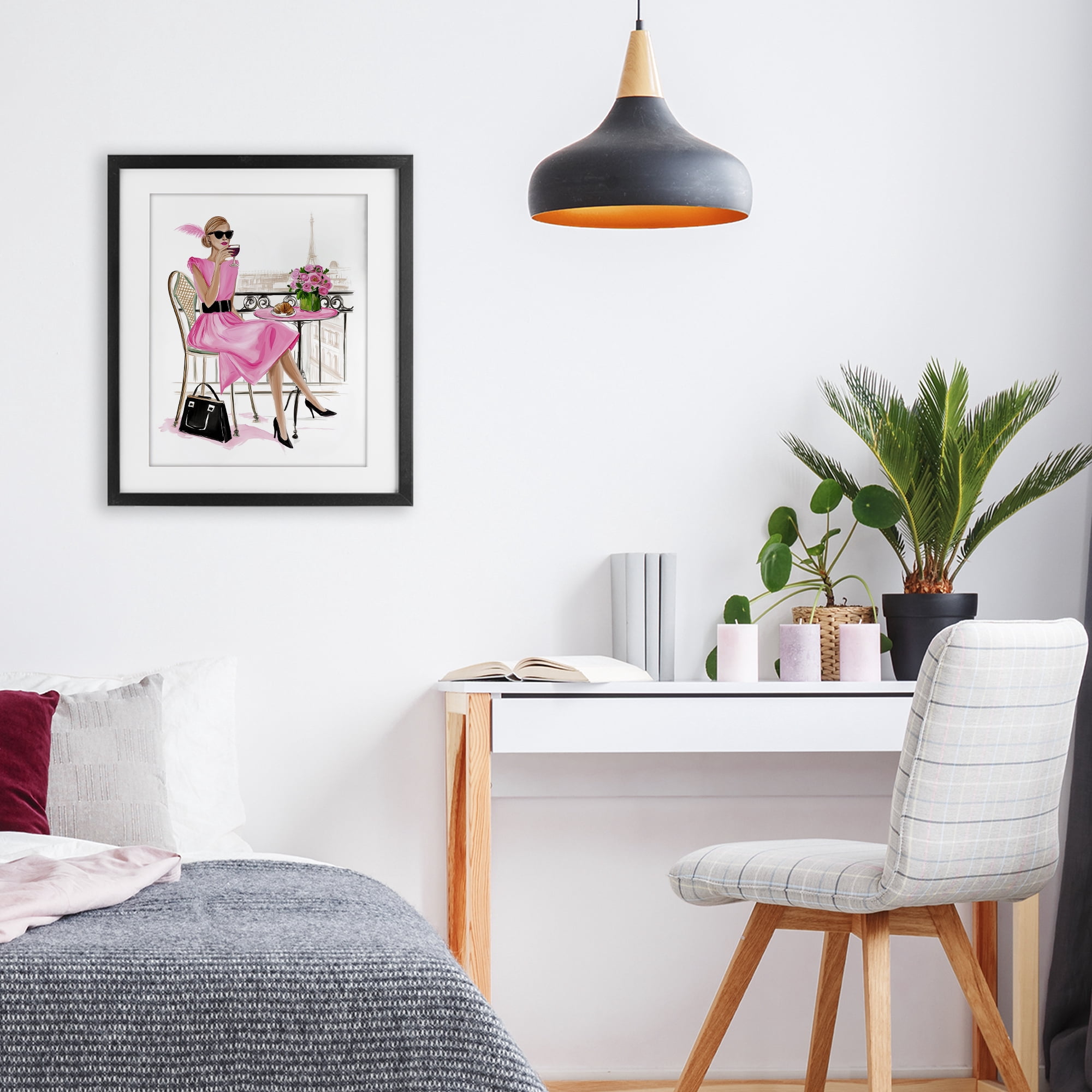 Stupell Industries Parisian Chic on Cafe Balcony Black Framed Print Under Glass, design by Jess Stempel