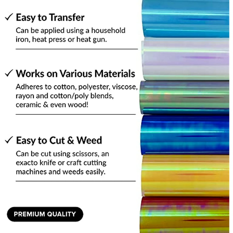 HTVRONT Heat Transfer Vinyl Bundle - 25 Pack 12x10 Assorted Colors HTV Vinyl  Sheets for TShirts - Iron on Vinyl Bundle with One WeedingTool and Teflon  Sheet