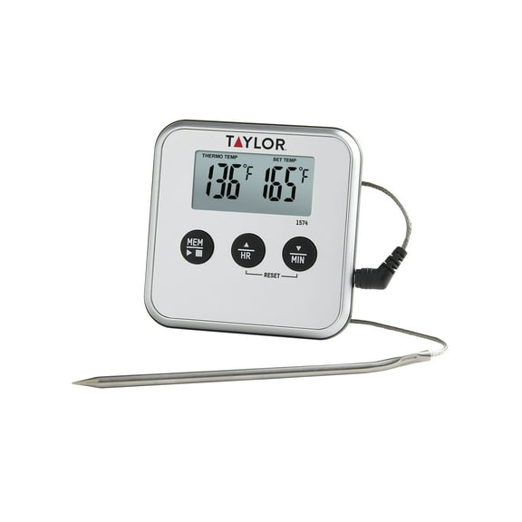 Taylor Digital Wired Probe Programmable Meat Thermometer with Timer