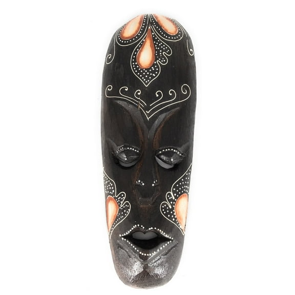 Tribal Mask 12" Floral - Primitive Art Tiki | #wib370430c