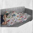 thumbnail image 6 of Octopus Soft Flannel Fleece Throw Blanket, Ocean Themed Animals and Plants Jellyfish Shellfish Colorful Doodle Style Design, Cozy Plush for Indoor and Outdoor Use, 70" x 90", Multicolor, by Ambesonne, 6 of 6