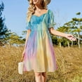 thumbnail image 2 of Colorful Tie Dye Vortex Women's Summer Short Sleeve Casual Dresses Floral Party Dress, 2 of 7