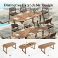 thumbnail image 4 of Alpha Joy 9-Piece Outdoor Patio Dining Set Wicker Rattan Chairs with Acacia Wood Structure and Extendable Wood Table, Dark Brown, 4 of 10