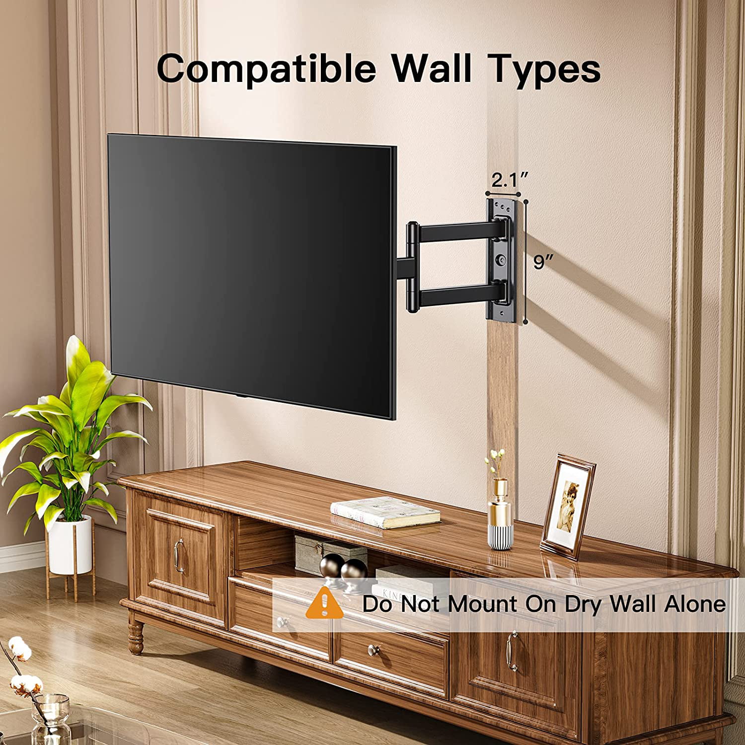  Full Motion TV Mount YD3002 for Most 26-55 Inch Flat Screen  TVs, Max VESA 400x400, Holds up to 77 lbs. YD3004 Tilting TV Wall Mount for  26-55 Inch Flat Screen TVs