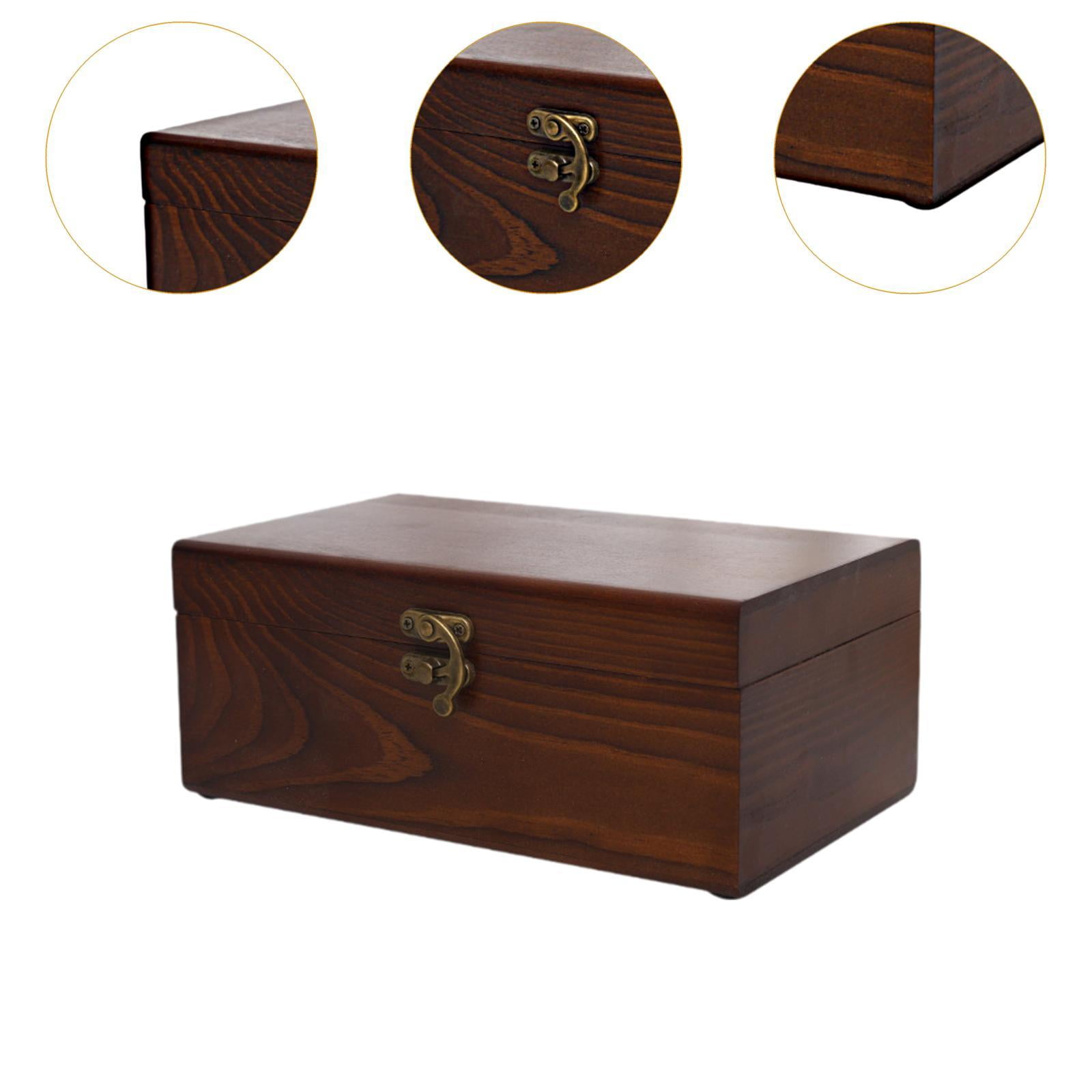 FVDPWYE Wooden Sewing Box Decorative Wood Storage Box Household for Handmade Craft Empty