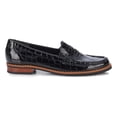 thumbnail image 2 of Ros Hommerson Winnie Ii Women's Penny-loafer Slip-on Shoe In Black Croc Pat, 2 of 6