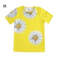 thumbnail image 4 of Sonducket Camiseta de mujer Camiseta de manga corta estampada Blusa corta estampada casual suelta Prendas para la parte del cuerpo Amarillo METRO, 4 of 6