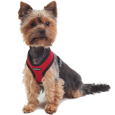 Harness Neck - Dogs My Love Soft Mesh Walking Harness for Dogs and Puppies 6 Sizes Red (XS (Neck Max: 9
