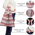 thumbnail image 5 of 5 Pack Foldable Shopping Bag,Red Christmas Folk Pattern Reusable Grocery Bags with Pockets,Large Reusable Tote Bags with Handles Waterproof & Lightweight, 5 of 6