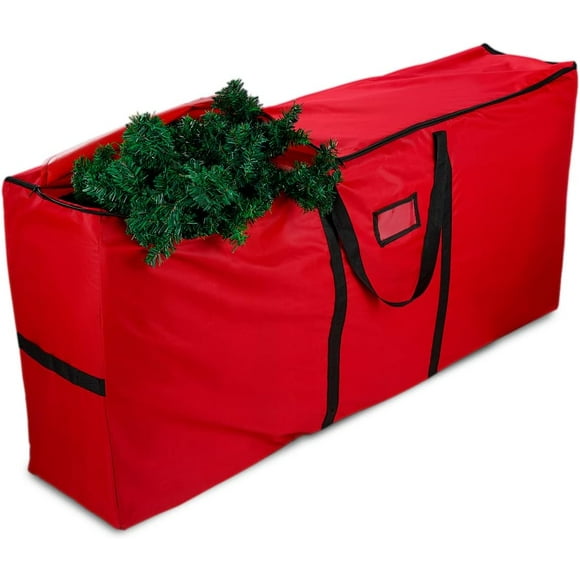 Sac de Rangement pour Arbre, Grand Contenant de Rangement Robuste, Sac de Rangement pour Parasol d'Extérieur, 30 Pouces de Hauteur X 15 Pouces de Largeur X 65 Pouces de Long avec Poignées de Transport Range un Arbre de Noël Artificiel Démonté de 9 Pieds (Rouge)