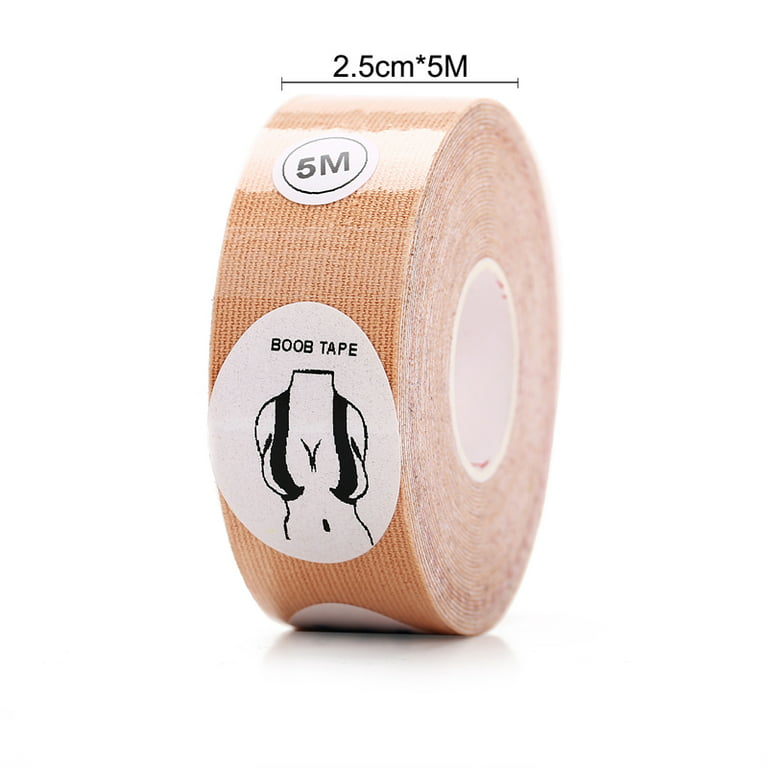 Zeeyh Breast Lift Tape for A-E Cup Large Breast, Breathable Push Up Tape,  Waterproof & Sweatproof Body Tape for Breast Lift, Used Along with Reusable  Soft Silicone Covers,Flesh Color width 2.5cm 