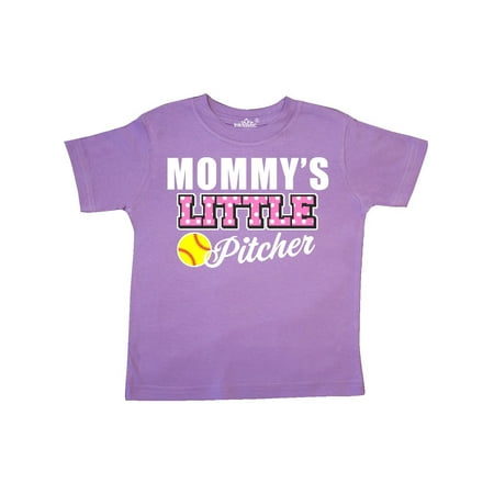 - Mommys Little Pitcher Softball in White Toddler T-Shirt