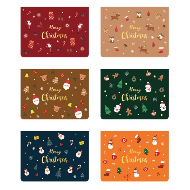 Merry Christmas Greeting Cards, Lovely Cartoon Creative Design/Mini Gift Greeting Cards - Snowflake Christmas elements 6 Cards & Envelopes, Best Gift Cards for Kids, Families, Friends, Colleague