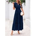 thumbnail image 3 of Vestido midi PRETTYGARDEN para mujer, casual, verano 2025, azul marino, 3 of 8