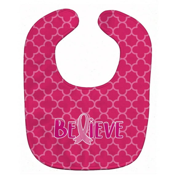 Breast Cancer Awareness Ribbon Believe Baby Bib
