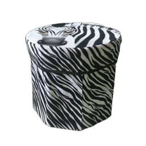 AUQ Round Ottoman with Storage,Fabric Material Foot Rest for Couch,Soft and Comfortable Storage Ottoman Round,navy,30*30*30cm,Short hair