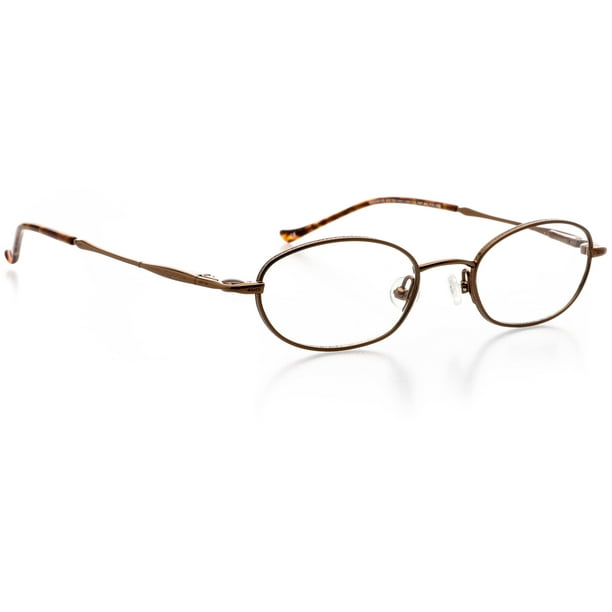 Optical Eyewear Oval Shape Metal Full Rim Frame Prescription Eyeglasses Rx Cocoa